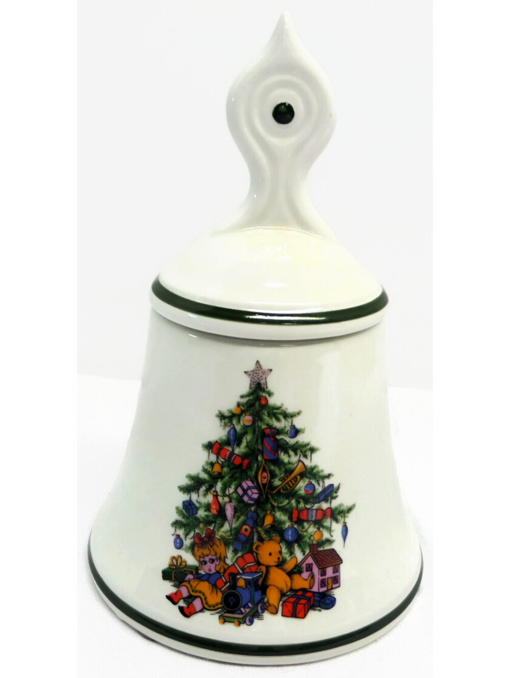 Noel Small Christmas Candy Dish With Lid Bell Shape Wood & Sons